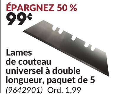 Lames de couteau universel à double longueur, p…