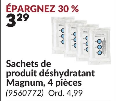 Sachets de produit déshydratant Magnum, 4 pièces