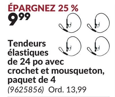 Tendeurs élastiques de 24 po avec crochet et mo…
