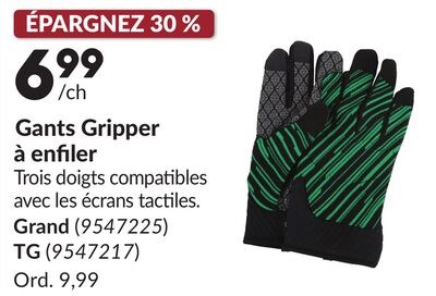 Gants Gripper à enfiler