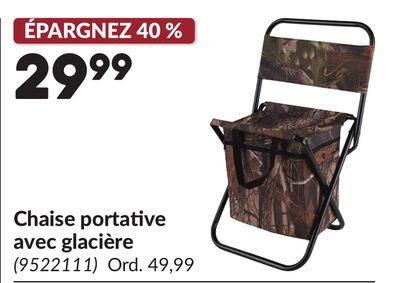 Chaise portative avec glacière