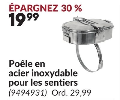 Poêle en acier inoxydable pour les sentiers