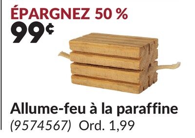 Allume-feu à la paraffine
