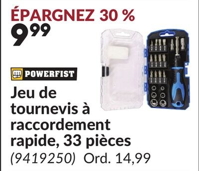Jeu de tournevis à raccordement rapide, 33 pièc…