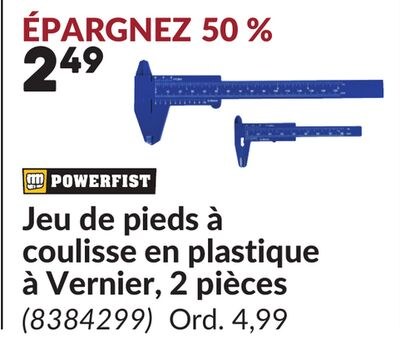 Jeu de pieds à coulisse en plastique à Vernier,…
