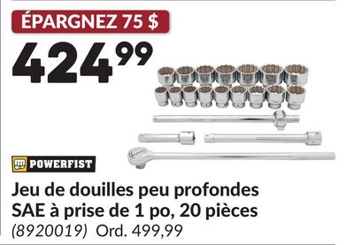 Jeu de douilles peu profondes SAE à prise de 1 …