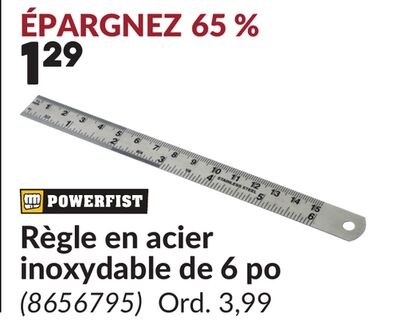 Règle en acier inoxydable de 6 po