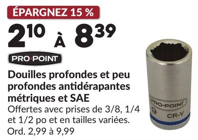 Douilles profondes et peu profondes antidérapan…