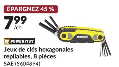 Jeux de clés hexagonales repliables, 8 pièces S…
