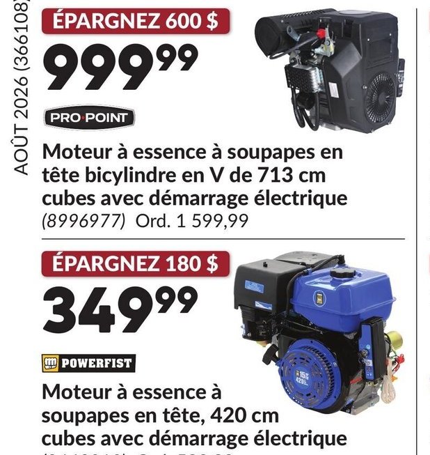 PRO POINT Moteur à essence à soupapes en tête b…