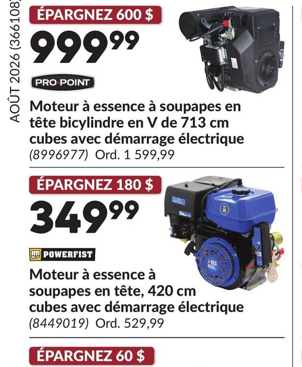 PRO POINT Moteur à essence à soupapes en tête b…