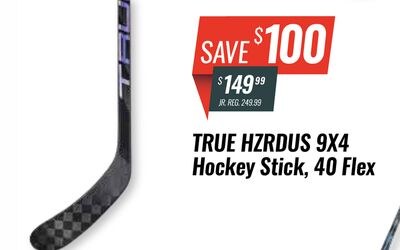 TRUE HZRDUS 9X4 HOCKEY STICK, 40 FLEX JR.