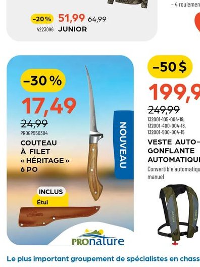 Héritage couteau à filet 6 po