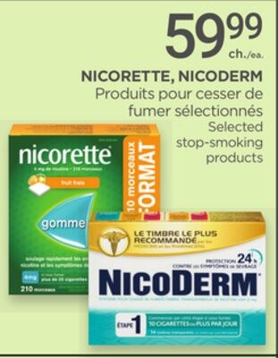 NICORETTE, NICODERM Selected stop-smoking produ…