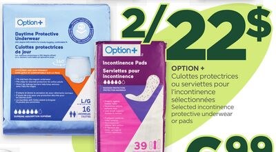 OPTION + Selected incontinence protective under…
