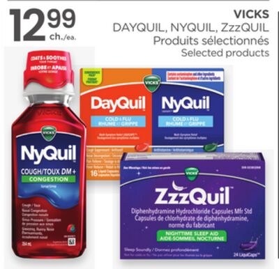 VICKS DAYQUIL, NYQUIL, ZzzQUIL Selected products