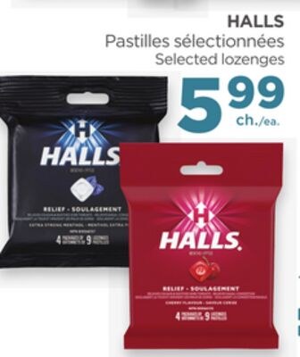 HALLS Selected lozenges