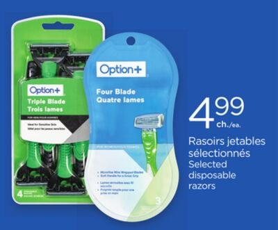 Selected disposable razors