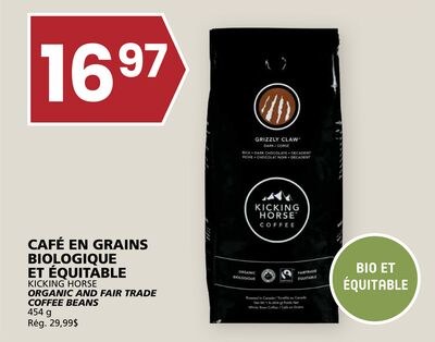 CAFÉ EN GRAINS BIOLOGIQUE ET ÉQUITABLE KICKING …