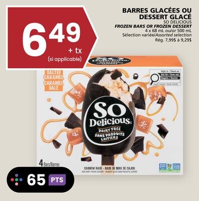 BARRES GLACÉES OU DESSERT GLACÉ SO DELICIOUS