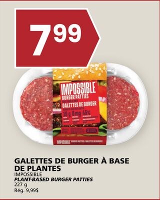GALETTES DE BURGER À BASE DE PLANTES IMPOSSIBLE