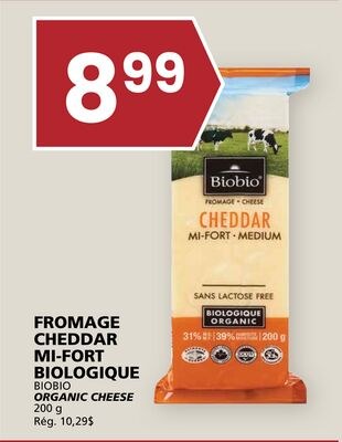 FROMAGE CHEDDAR MI-FORT BIOLOGIQUE BIOBIO