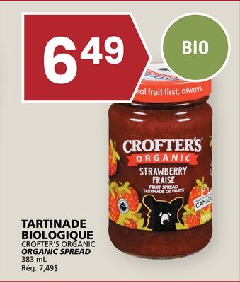 TARTINADE BIOLOGIQUE CROFTER'S ORGANIC
