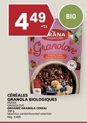 CÉRÉALES GRANOLA BIOLOGIQUES PRANA