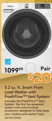 5.2 cu. ft. Smart Front Load Washer with FreshF…
