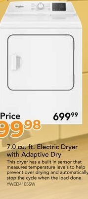 7.0 cu. ft. Electric Dryer with Adaptive Dry