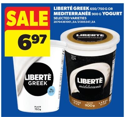 LIBERTÉ GREEK 650/750 G OR MEDITERRANEE 900 G Y…