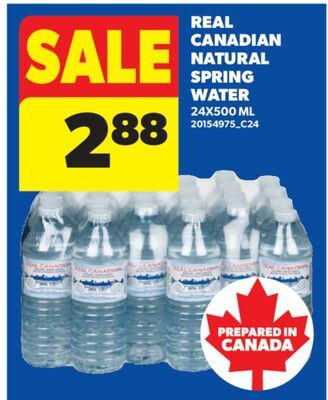 REAL CANADIAN NATURAL SPRING WATER, 24X500 ML