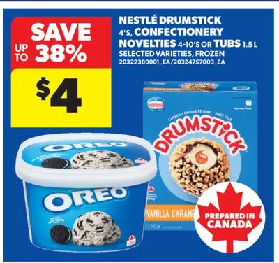 NESTLÉ DRUMSTICK 4'S, CONFECTIONERY NOVELTIES 4…
