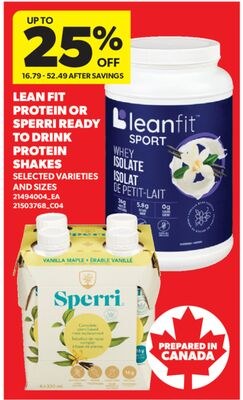 LEAN FIT PROTEIN OR SPERRI READY TO DRINK PROTE…