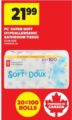 PC® SUPER SOFT HYPOALLERGENIC BATHROOM TISSUE, …