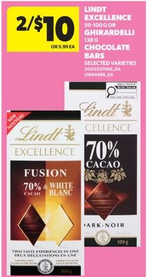 LINDT EXCELLENCE, 50-100 G OR GHIRARDELLI, 138 …