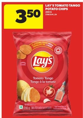 LAY'S TOMATO TANGO POTATO CHIPS, 200 G