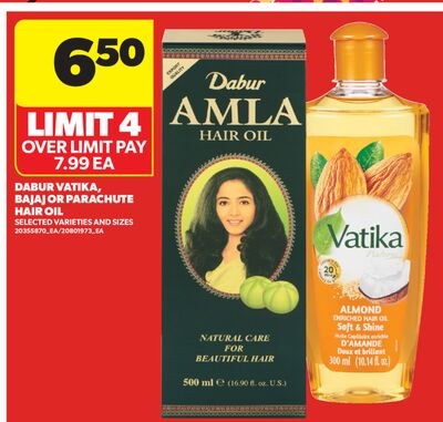 DABUR VATIKA, BAJAJ OR PARACHUTE HAIR OIL