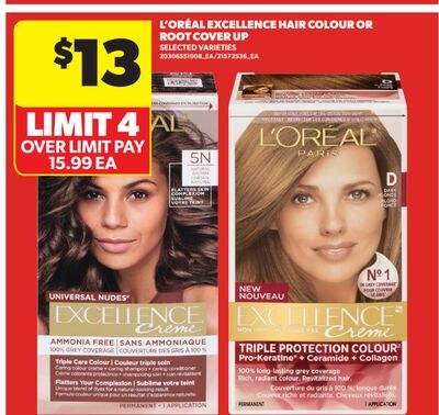 L'OREAL EXCELLENCE HAIR COLOUR OR ROOT COVER UP