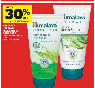 HIMALAYA HERBALS FACE CARE OR BODY CARE