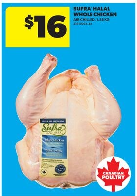 SUFRA® SUFRA HALAL WHOLE CHICKEN, 1.55 KG