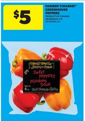 FARMER'S MARKET™ GREENHOUSE PEPPERS, 4'S
