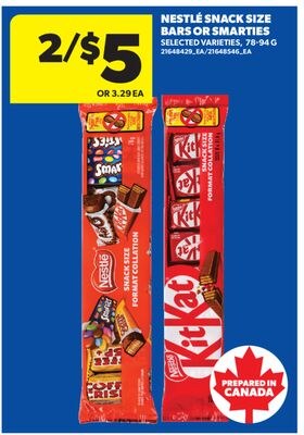 NESTLÉ SNACK SIZE BARS OR SMARTIES, 78-94 G