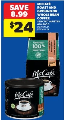 MCCAFÉ ROAST AND GROUND OR WHOLE BEAN COFFEE, 6…