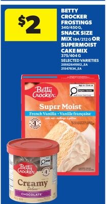 BETTY CROCKER FROSTINGS, 340/450G SNACK SIZE MI…
