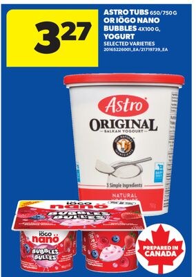 ASTRO TUBS, 650/750 G OR IOGO NANO BUBBLES, 4 X…