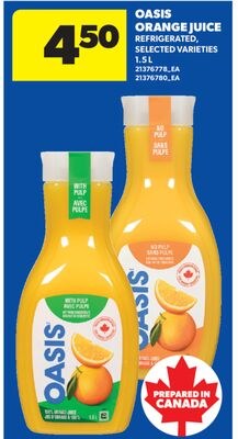 OASIS ORANGE JUICE, 1.5 L