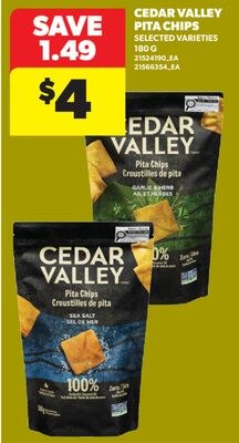CEDAR VALLEY PITA CHIPS, 180 G