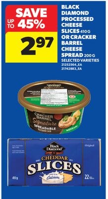 BLACK DIAMOND PROCESSED CHEESE SLICES, 410 G OR…