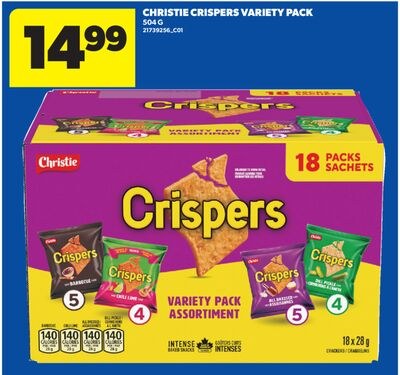 CHRISTIE CRISPERS VARIETY PACK, 504 G
